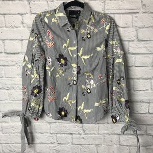 Nanette Lepore Striped Floral Top